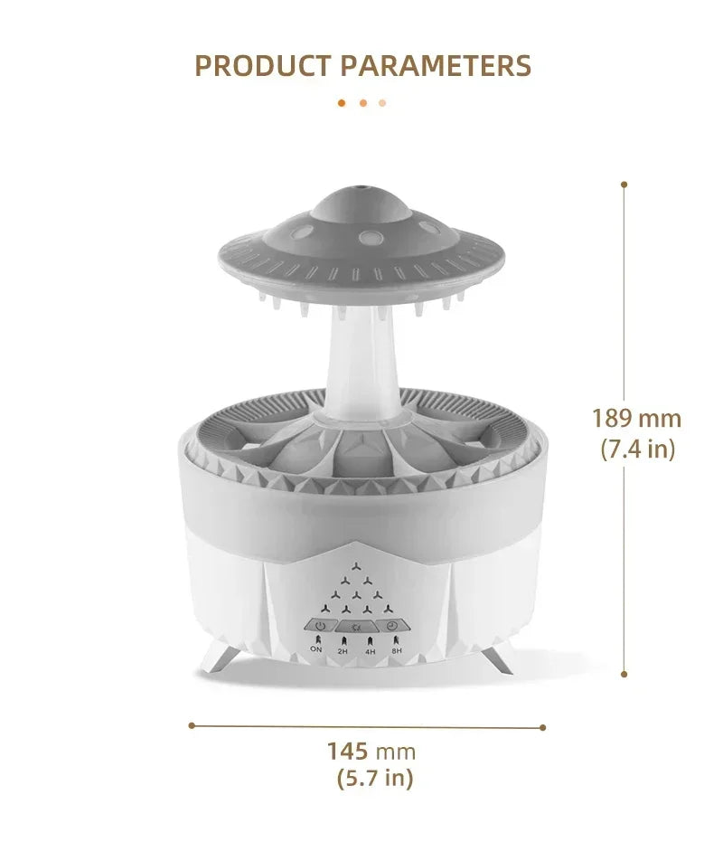UFO Luftbefeuchter mit Wassertropfen-Sound & LED