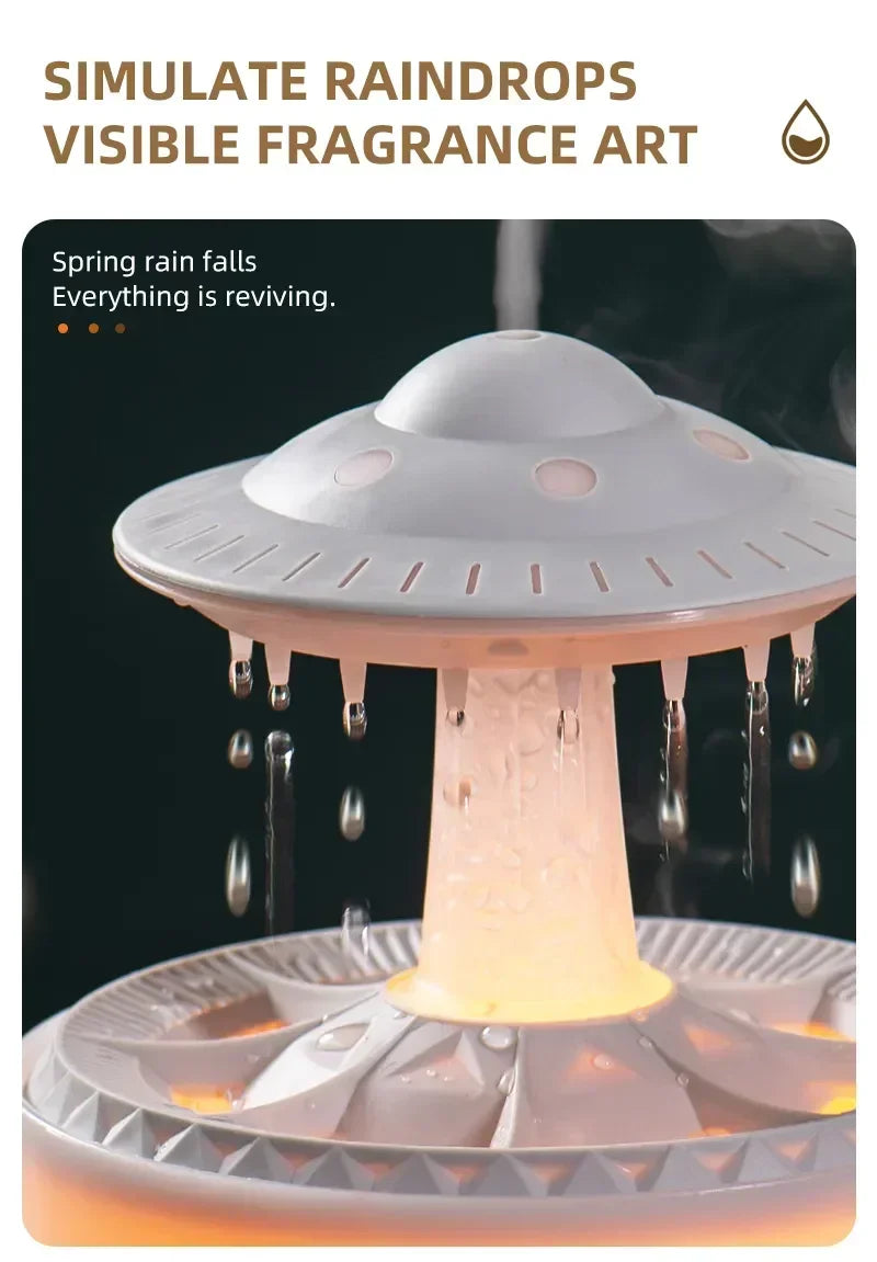 UFO Luftbefeuchter mit Wassertropfen-Sound & LED