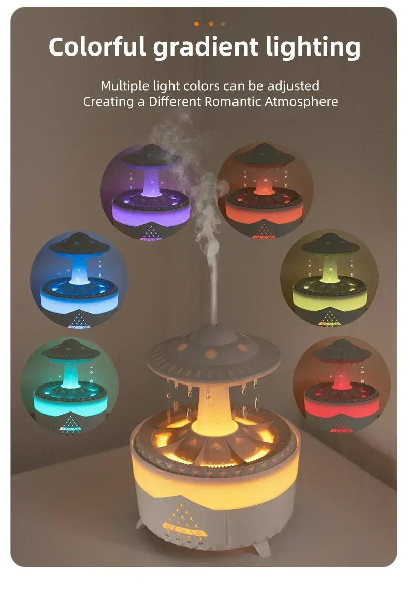UFO Luftbefeuchter mit Wassertropfen-Sound & LED