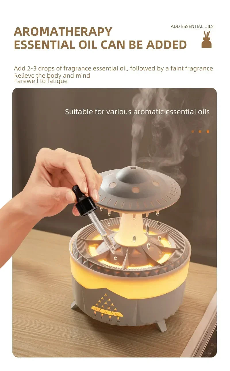 UFO Luftbefeuchter mit Wassertropfen-Sound & LED