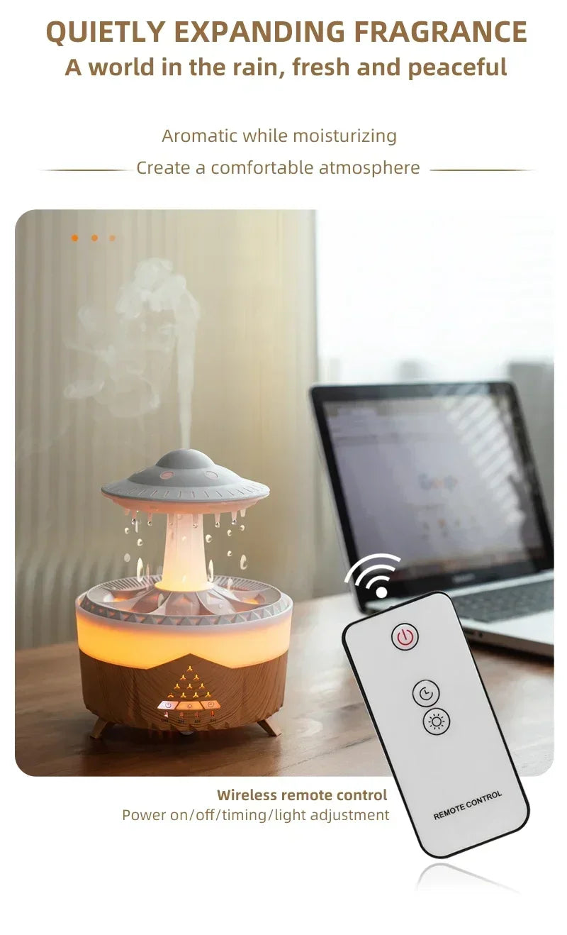 UFO Luftbefeuchter mit Wassertropfen-Sound & LED