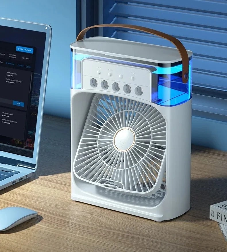 3-in-1 Ventilator + Kleinluftkühler + Luftbefeuchter mit LED