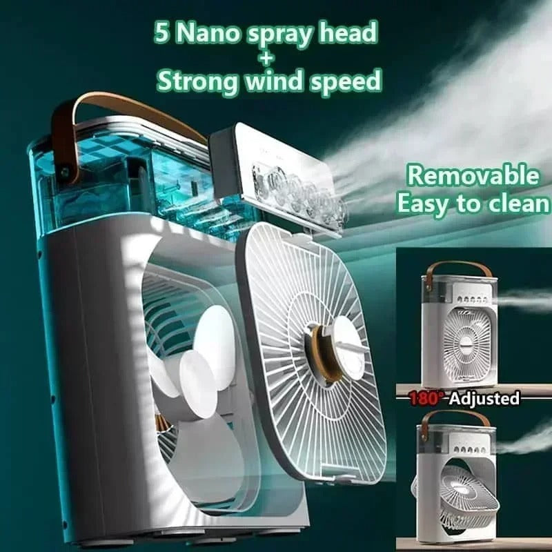 3-in-1 Ventilator + Kleinluftkühler + Luftbefeuchter mit LED