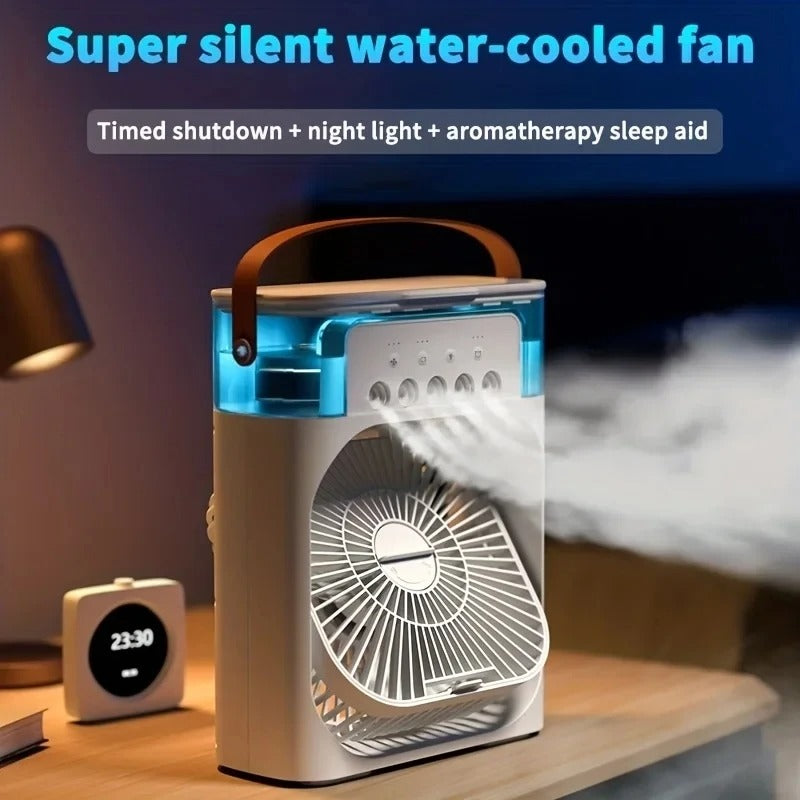 3-in-1 Ventilator + Kleinluftkühler + Luftbefeuchter mit LED